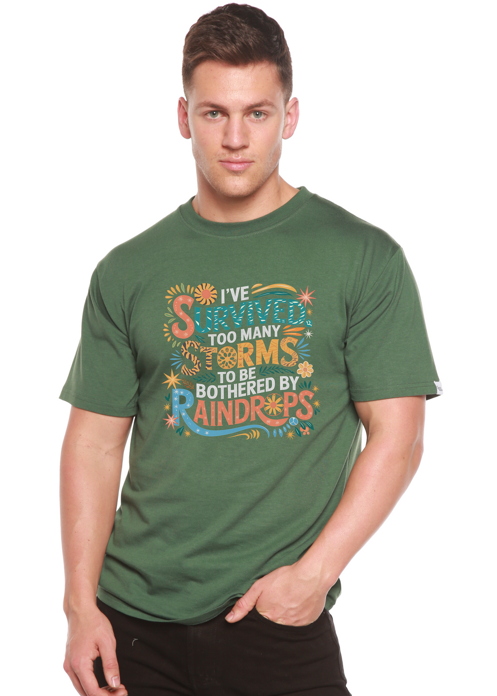 I've Survived Too Many Storms to Be Both Unisex Bamboo/Cotton Graphic T-Shirt