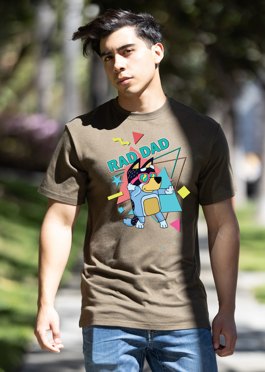 Rad Dad Bluey Men's Bamboo Short Sleeve Graphic T-Shirt