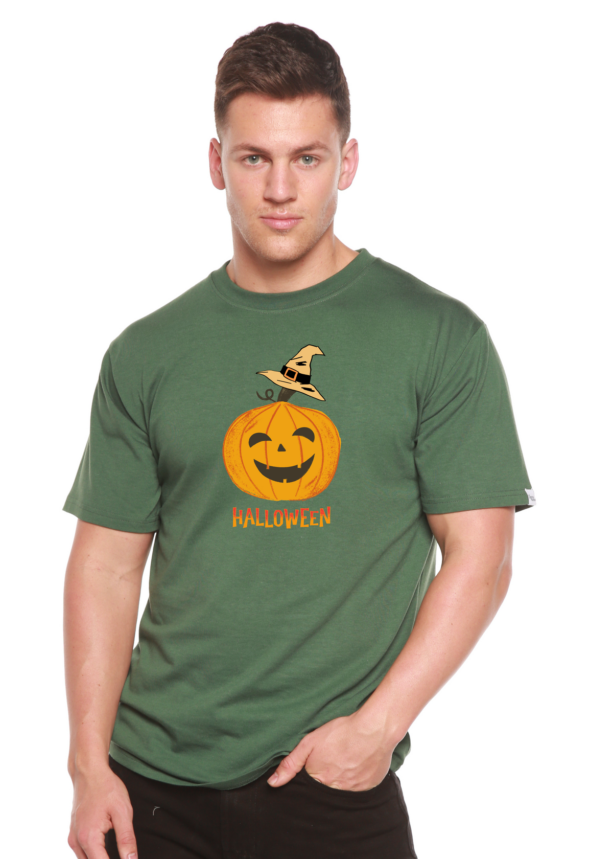 Halloween Pumpkin Unisex Bamboo Viscose/Organic Cotton Short Sleeve Graphic T-Shirt