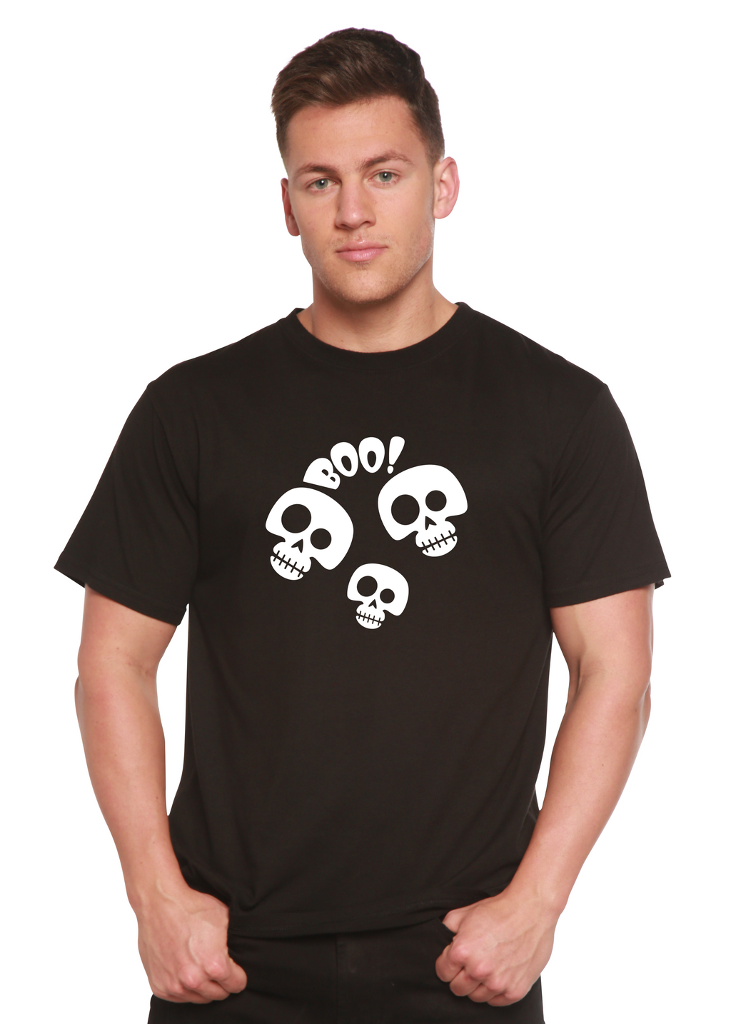 Halloween Boo Unisex Bamboo Viscose/Organic Cotton Short Sleeve Graphic T-Shirt