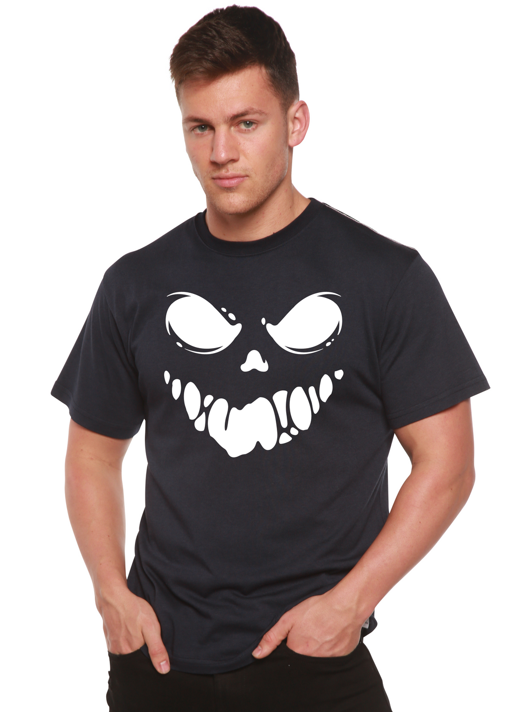 Halloween Boo Men's Bamboo Viscose/Organic Cotton Short Sleeve Graphic T-Shirt