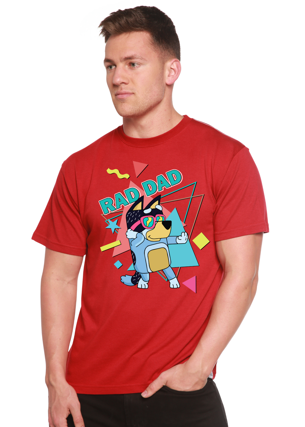 Rad Dad Bluey Men's Bamboo Short Sleeve Graphic T-Shirt