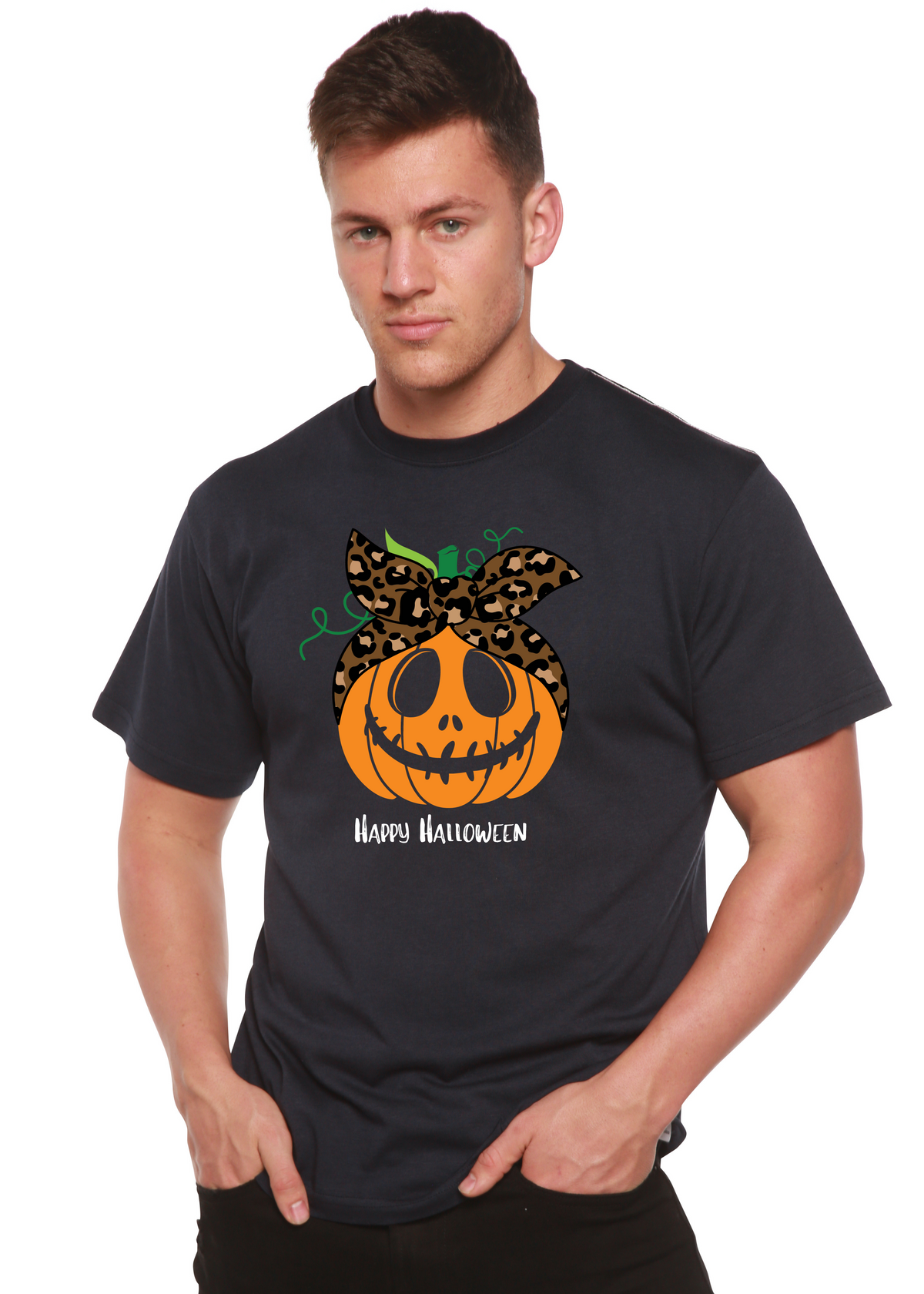 Happy Halloween Men's Bamboo Viscose/Organic Cotton Short Sleeve Graphic T-Shirt