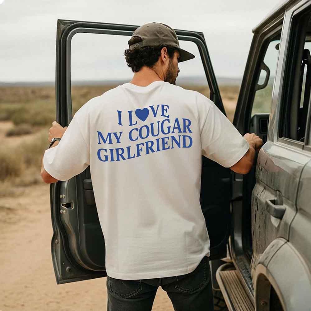 Comfort Colors I Love My Cougar Valentine’s Boyfriend Girlfriend Shirt