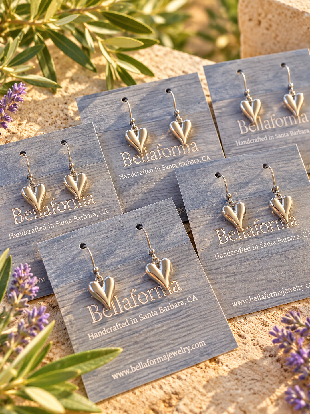 Silver Sculpted Heart Earrings