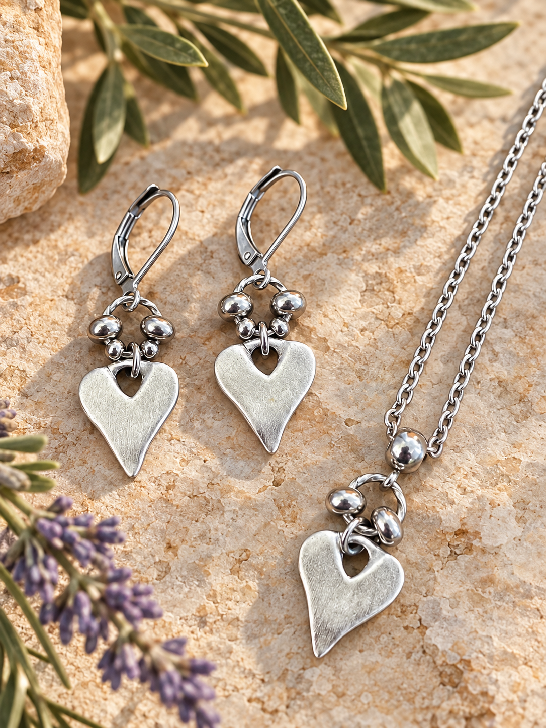 Rustic Heart Earrings