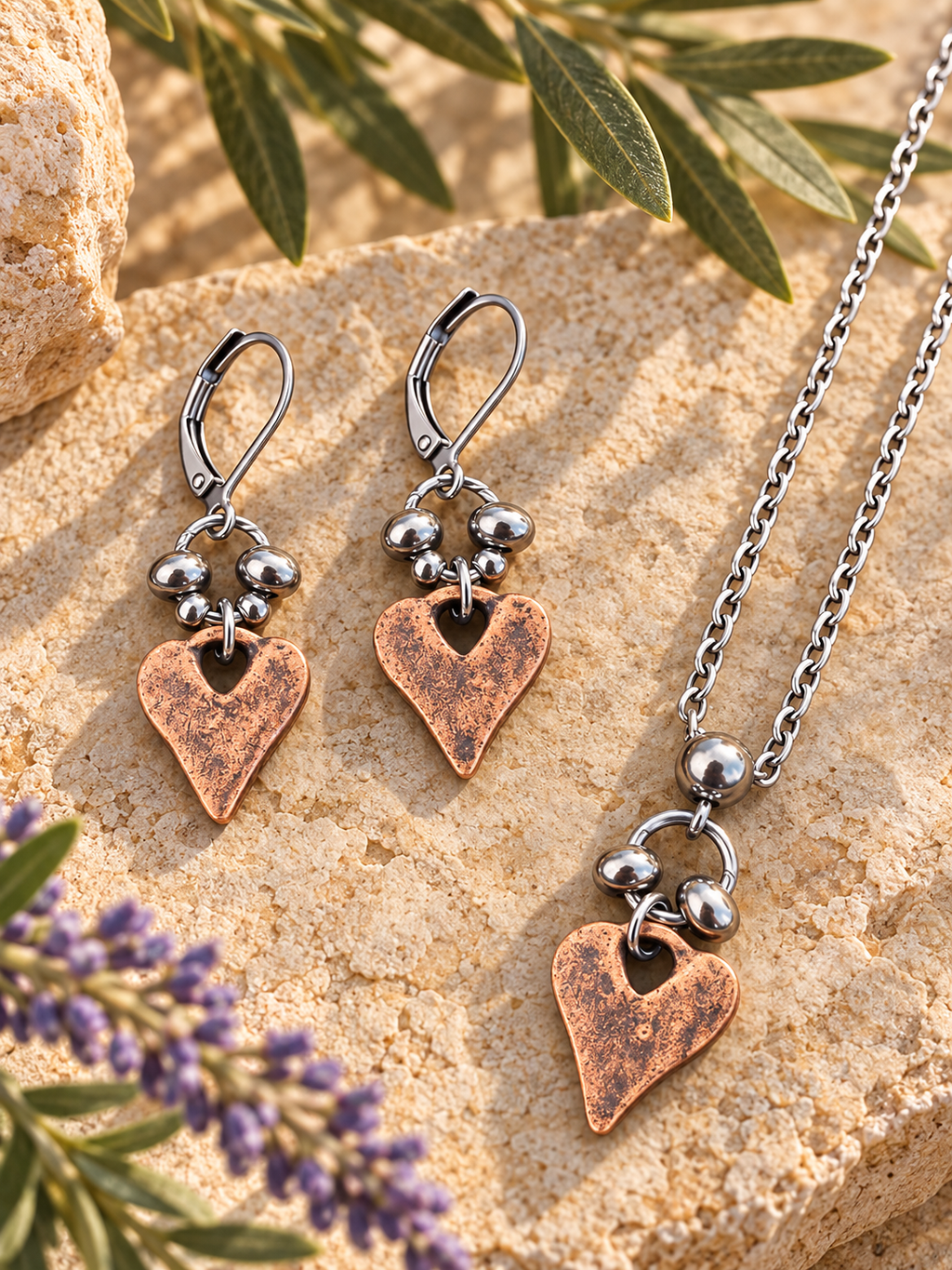 Rustic Heart Earrings