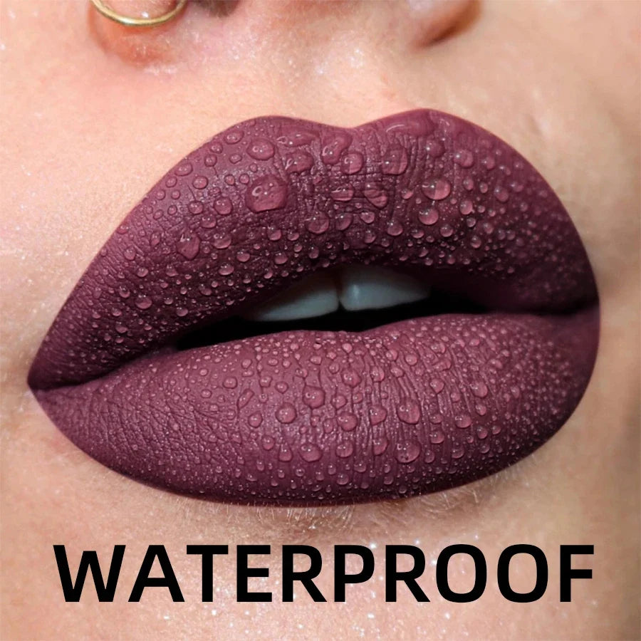 Matte Velvet Lip Gloss - Waterproof Liquid Lipstick (19 Colors)