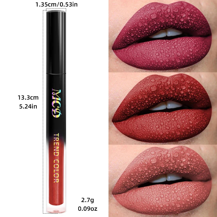 Matte Velvet Lip Gloss - Waterproof Liquid Lipstick (19 Colors)