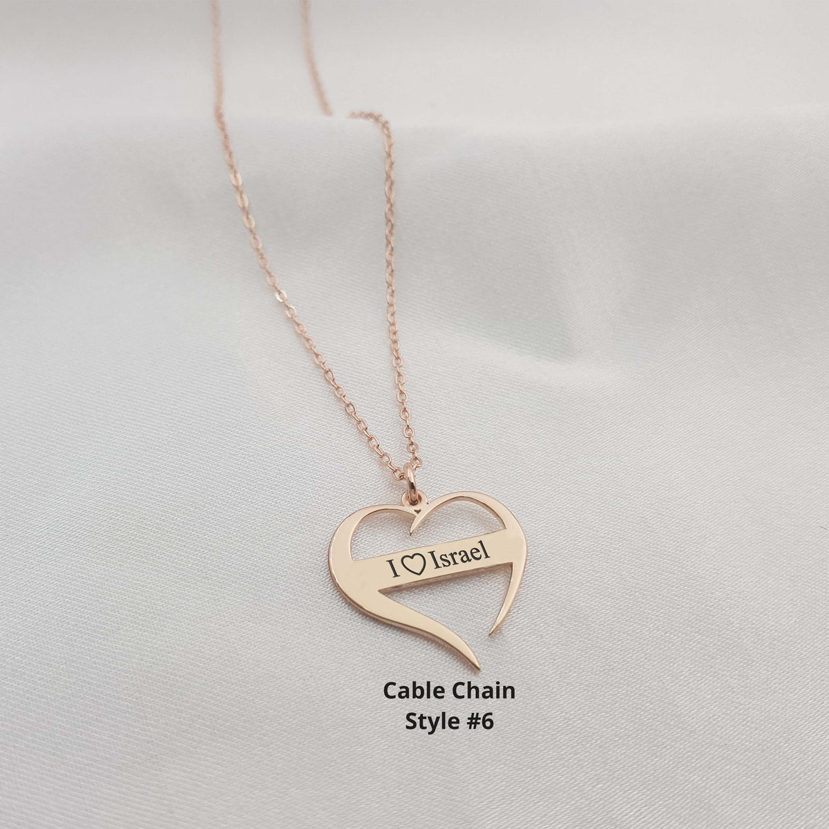 Israel Support Heart Necklace - 6 Styles
